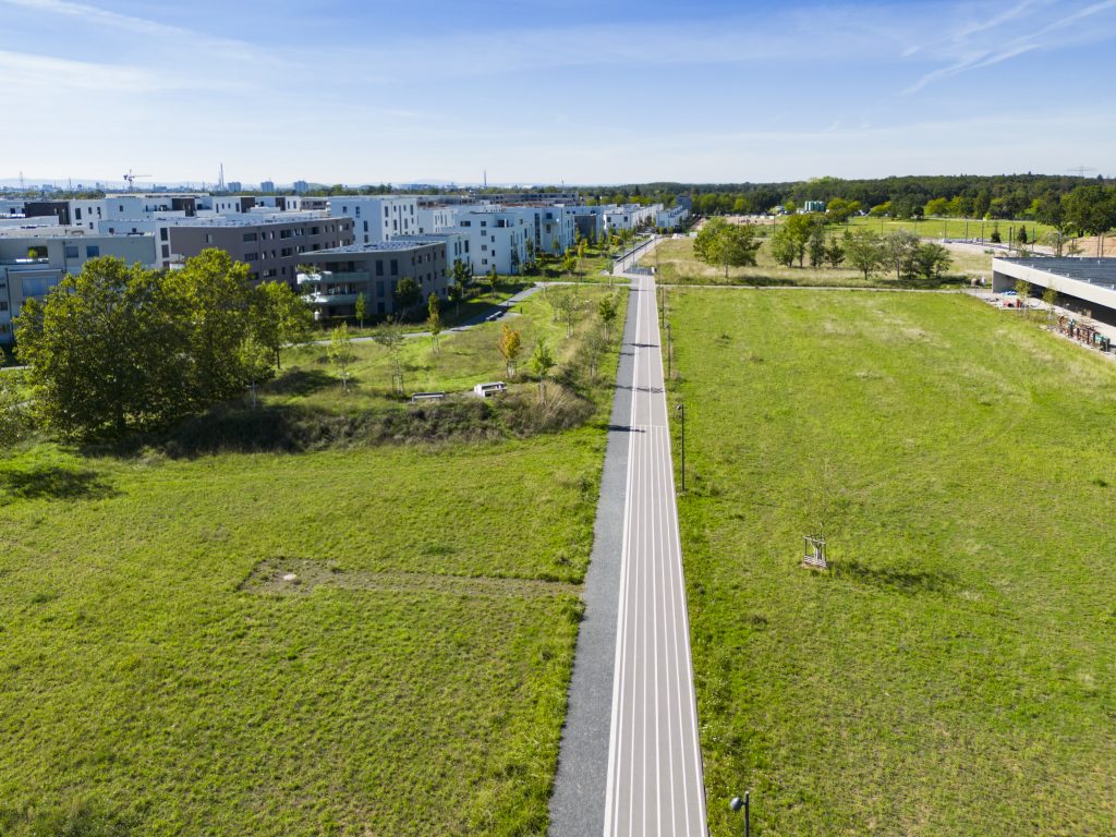 Luftbild der Grünfläche an der Panzerhalle auf FRANKLIN.