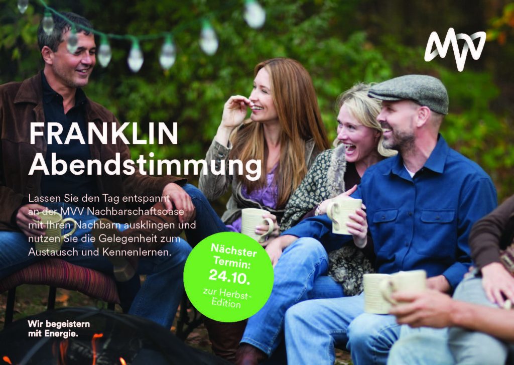 Werbepostkarte für die Veranstaltung FRANKLIN Abendstimmung. 