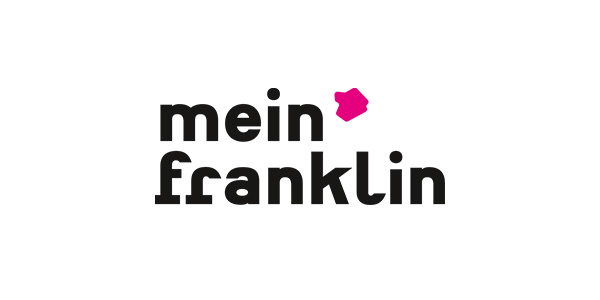 Logo des Bürgervereins Franklin mit der Aufschrift Mein Franklin und einer kleinen stilisierten roten Fläche des Stadtteils Franklin.