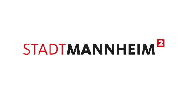 KI-basierte Bildbeschreibung | Logo mit dem Schriftzug STADTMANNHEIM, wobei STADT in rot und MANNHEIM in schwarz gehalten ist, und einem roten Quadrat mit der Zahl 2 - perfekt, um wichtige Termine hervorzuheben.